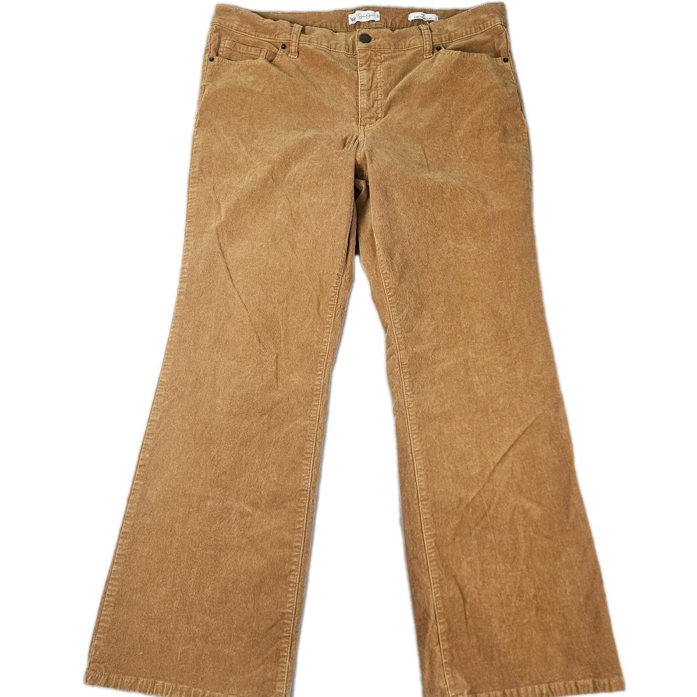 Jessica Simpson Lily High Rise Bootcut‎ Corduroy Pants Brown Womens 18W Stretch